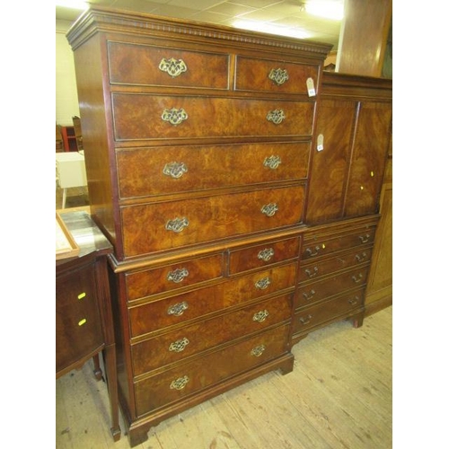 813 - WALNUT CHEST ON CHEST