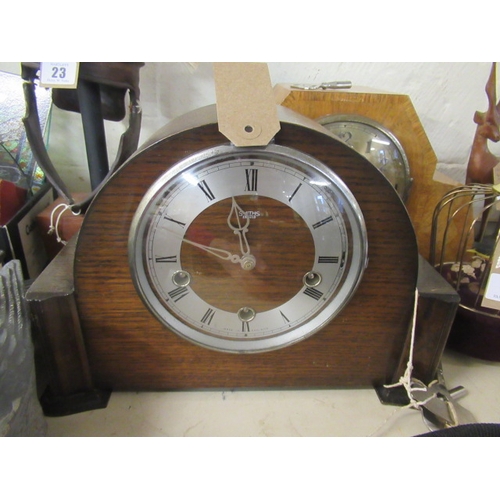 24A - SMITHS WESTMINSTER CHIME MANTLE CLOCK WITH KEY