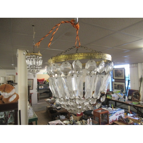 108A - TWO CUT GLASS CHANDELIERS