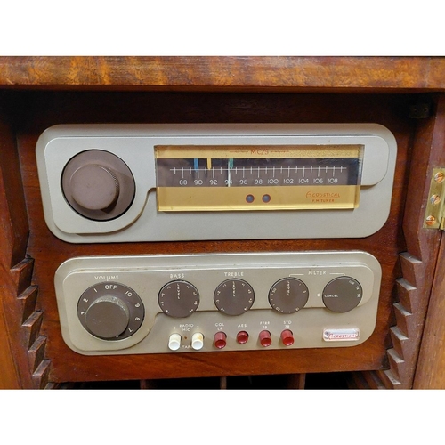 815 - MAHOGANY CABINET CONTAINING GARRARD 301 TRANSCRIPTION AUDIO DECK WITH BURNE-JONES SUPER 90 TONE ARM ... 