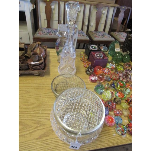 429 - GLASS DECANTER ETC