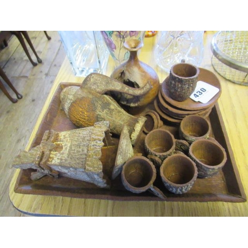 430 - CINNAMON BARK COFFEE SET ETC