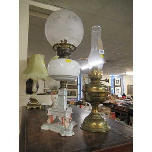 102 - TWO EDWARDIAN OIL LAMPS