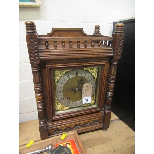 11 - WOODEN MANTLE CLOCK