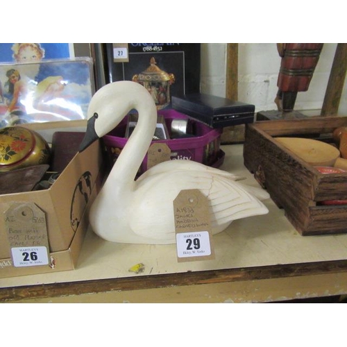 29 - JAMES HADDON CARVED SWAN