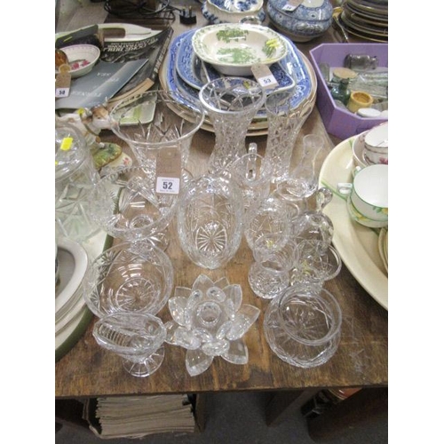 52 - QUANTITY OF GLASSWARE