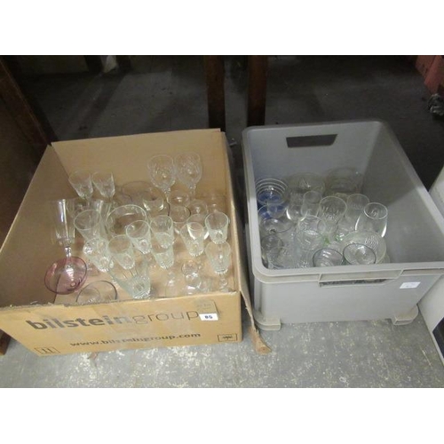 85 - TWO BOXES OF GLASSWARE