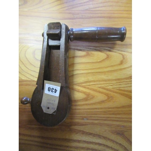 430 - TREEN RATTLE CLACKER