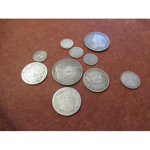 697 - TIN OF GEORGIAN AND VICTORIAN COINS INCLUDING CROWNS AND HALF CROWNS