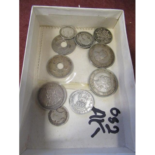 699 - BOX OF VICTORIAN LATER JAMAICAN AND OTHER COINAGE