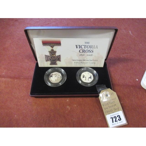 723 - 2006 SILVER PIEDFORT VICTORIA CROSS FIFTY PENCE SET