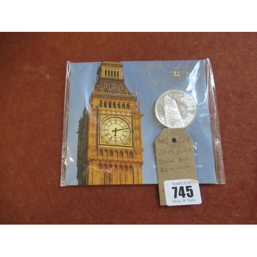 745 - 2015 100 POUND SILVER BIG BEN COIN