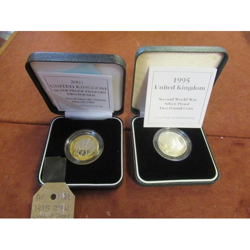 799 - 1995 WW II AND 2001 WIRELESS BRIDGES SILVER £2 COINS