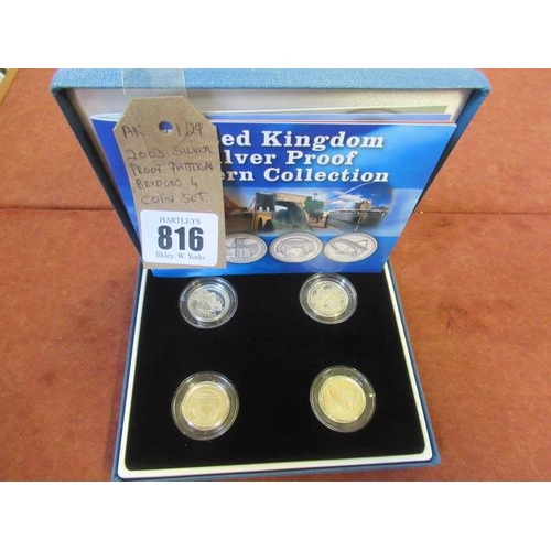 816 - 2003 SILVER PROOF PATTERN BRIDGES FOUR COIN SET