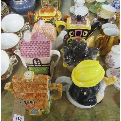 118 - QUANTITY OF NOVELTY TEAPOTS