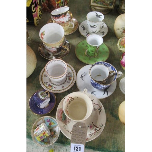 121 - QUANTITY OF CONTINENTAL AND ENGLISH TEACUPS AND SAUCERS