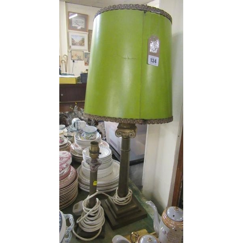 134 - TWO BRASS TABLE LAMPS