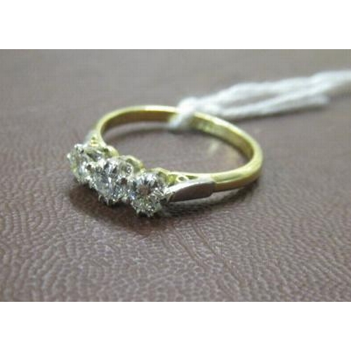 153 - THREE STONE DIAMOND RING