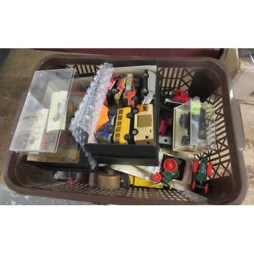 34 - BASKET OF DIECAST VEHICLES ETC INCLUDING SCHUCO MODEL