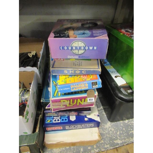 451 - QUANTITY OF VINTAGE BOARD GAMES INCLUDING KER PLUNK