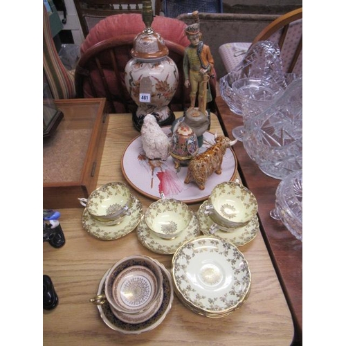 461 - QUANTITY OF CHINA INCLUDING PARAGON WARE AND A TABLE LAMP ETC