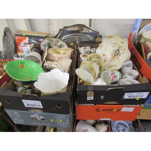 465 - FOUR BOXES OF CERAMICS AND GLASS ETC