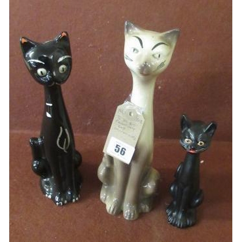 56 - THREE MID CENTURY CAT ORNAMENTS