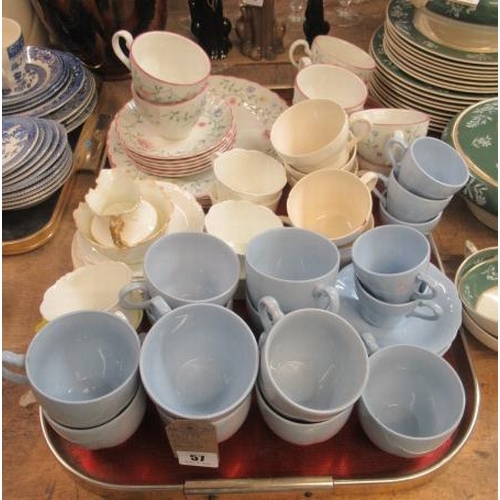 57 - TRAY OF CERAMIC TEASETS