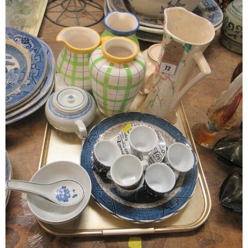 72 - TRAY OF MISCELLANEOUS CERAMICS