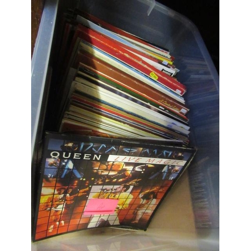 86 - LARGE CRATE OF LP RECORDS INCLUDING QUEEN