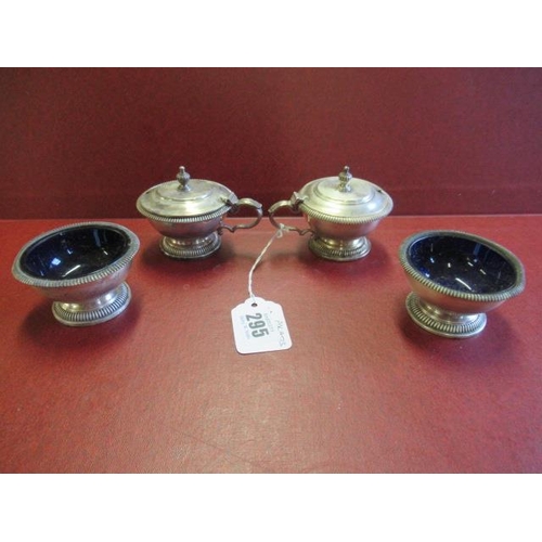 295 - FOUR PIECE SILVER CRUET