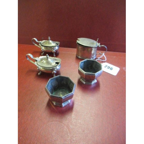 296 - PAIR OF SILVER SALTS ETC