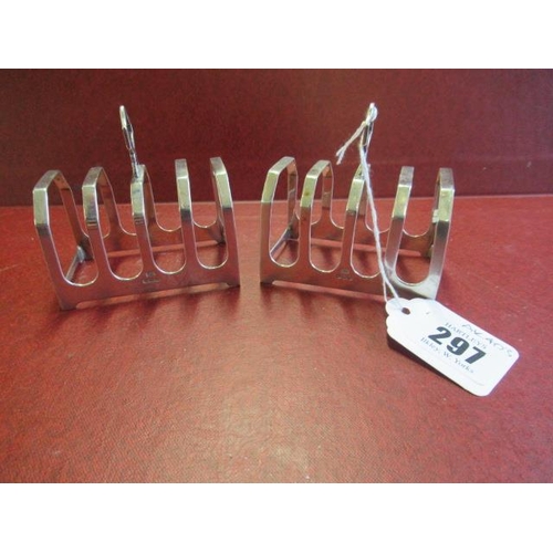 297 - PAIR OF SILVER TOAST RACKS