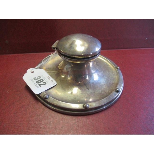 302 - SILVER CAPSTAN INKWELL