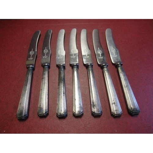313 - SEVEN SILVER HANDLED KNIVES