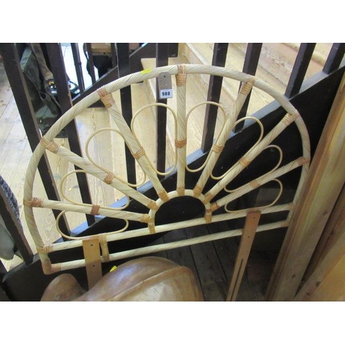 980 - BAMBOO AND WICKER SINGLE HEADBOARD