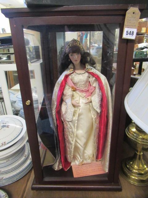 CASED FABERGE(?) REPLICA ANASTASIA DOLL