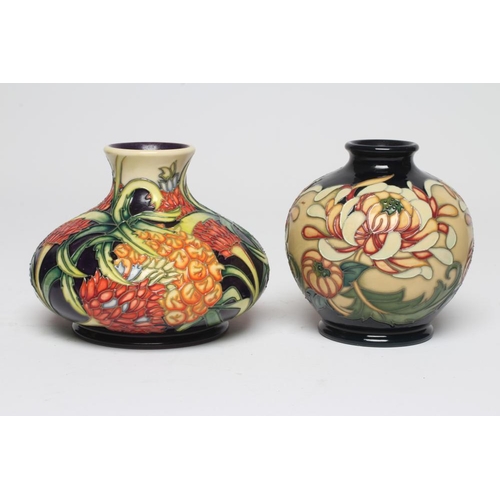 112 - A MOORCROFT POTTERY SMALL VASE, 2017, of globular form, painted in colours with the Nobility Chrysan... 