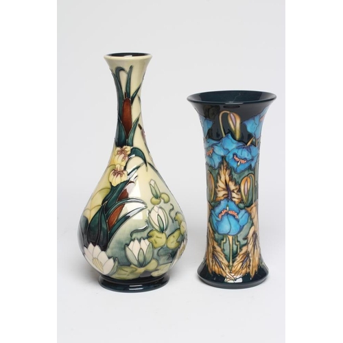 121 - A MOORCROFT POTTERY VASE, 1996, of swept baluster form, painted with the Lamia pattern designed by R... 