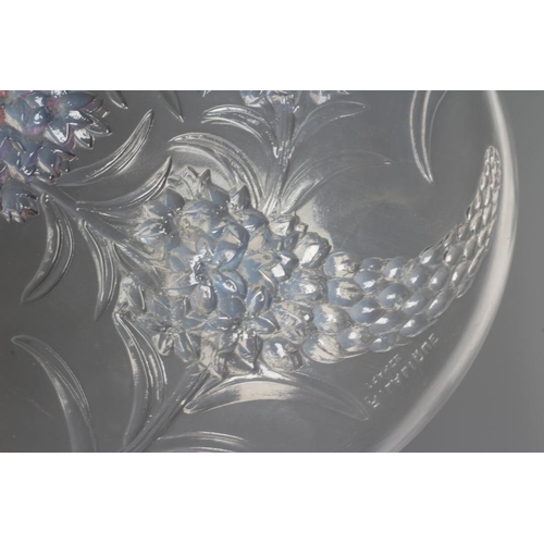 139 - A LALIQUE VERONIQUE PATTERN SHALLOW BOWL, the exterior moulded with flower bracts, moulded mark, 8 1... 