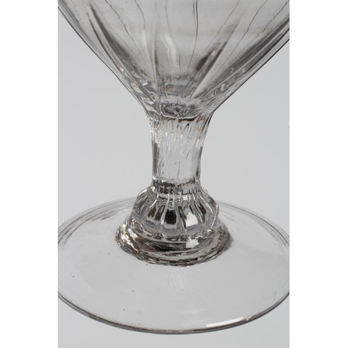 146 - A COLLECTION OF GEORGIAN AND LATER GLASS RUMMERS including a pair with fruiting vine engraved facet ... 