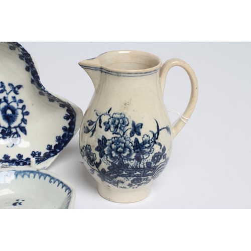 60 - A COLLECTION OF PENNINGTON'S PORCELAIN, c.1780's, all decorated in underglaze blue and comprising a ... 