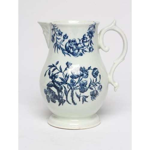 74 - A SETH PENNINGTON PORCELAIN MASK JUG, c.1790, of baluster form, the scroll handle with coma terminal... 