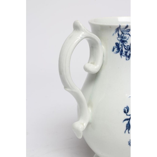 74 - A SETH PENNINGTON PORCELAIN MASK JUG, c.1790, of baluster form, the scroll handle with coma terminal... 