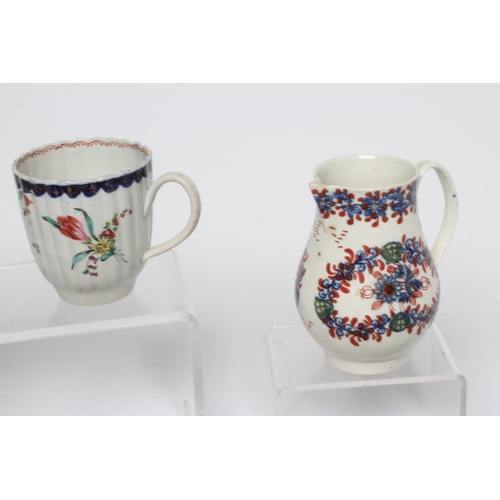 78 - A COLLECTION OF PENNINGTON'S PORCELAIN TABLEWARE, c.1790, comprising a sparrow beak jug painted in c... 