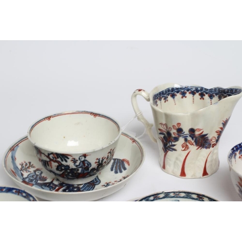 79 - A COLLECTION OF PENNINGTON'S PORCELAIN TABLEWARE, c.1790, all painted in underglaze blue and over pa... 