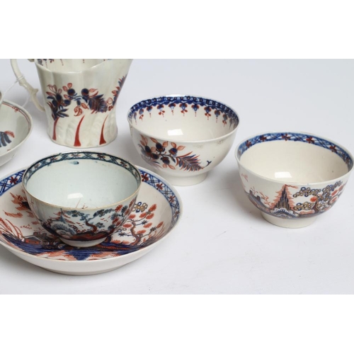 79 - A COLLECTION OF PENNINGTON'S PORCELAIN TABLEWARE, c.1790, all painted in underglaze blue and over pa... 