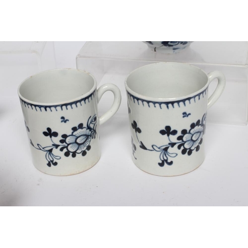 83 - A COLLECTION OF JAMES PENNINGTON PORCELAIN TEAWARES, comprising a pair of Profile Bud coffee cans, 1... 