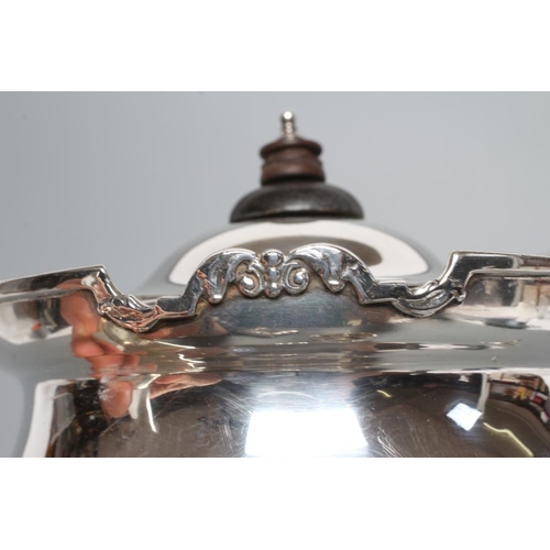 156 - A SILVER THREE PIECE TEA SERVICE, maker's mark WA, Birmingham 1930 & 1931 (teapot), of baluster form... 