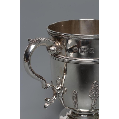 181 - A LATE VICTORIAN SILVER CUP, maker JB Carrington, London 1898, the single girdled U shaped bowl engr... 